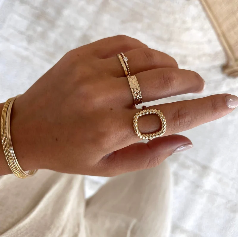 Bague "Lunia" plaqué or