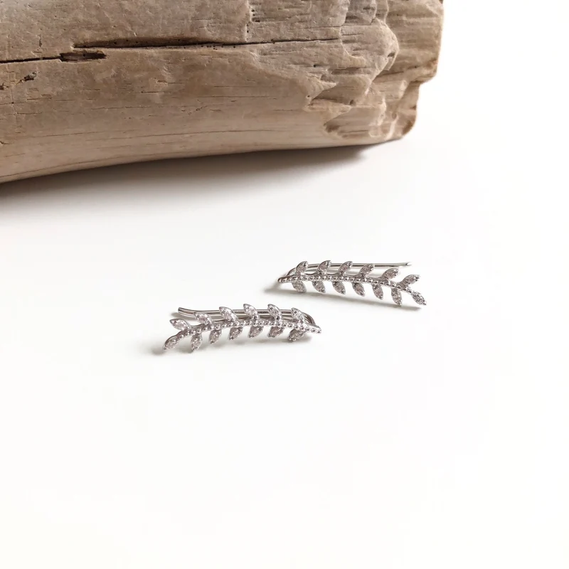 Boucles d'oreilles "Laurier" argent