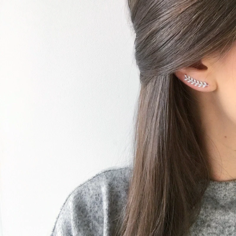 Boucles d'oreilles "Laurier" argent