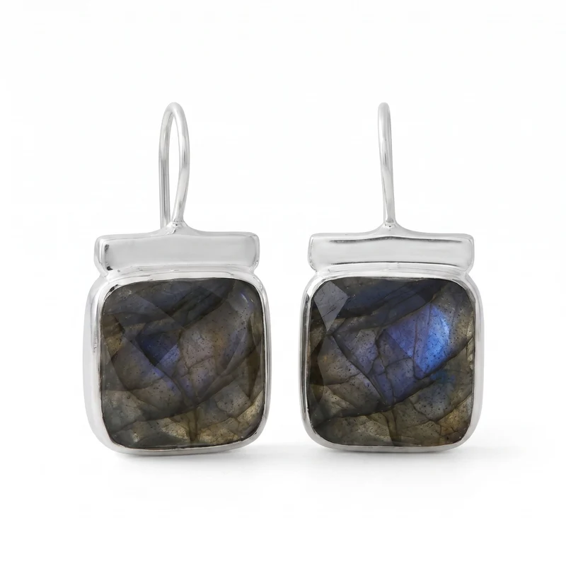 Boucles d'oreilles La Pompadour Labradorite