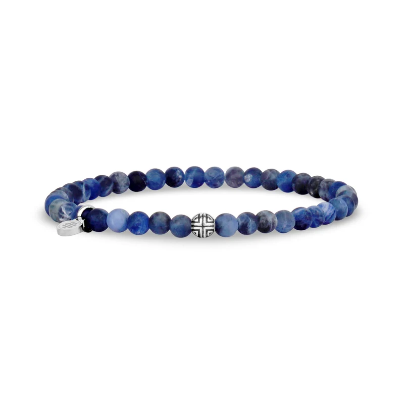 Bracelet de perles en sodalite mate - 4MM