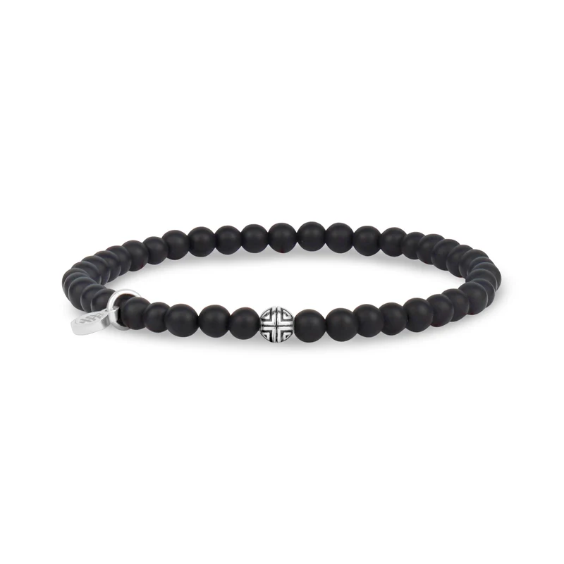 Bracelet de perles noir mat | 4MM