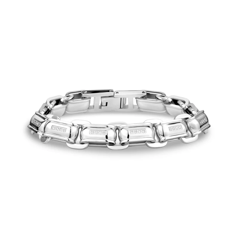 Bracelet à maillons sertis de pierres