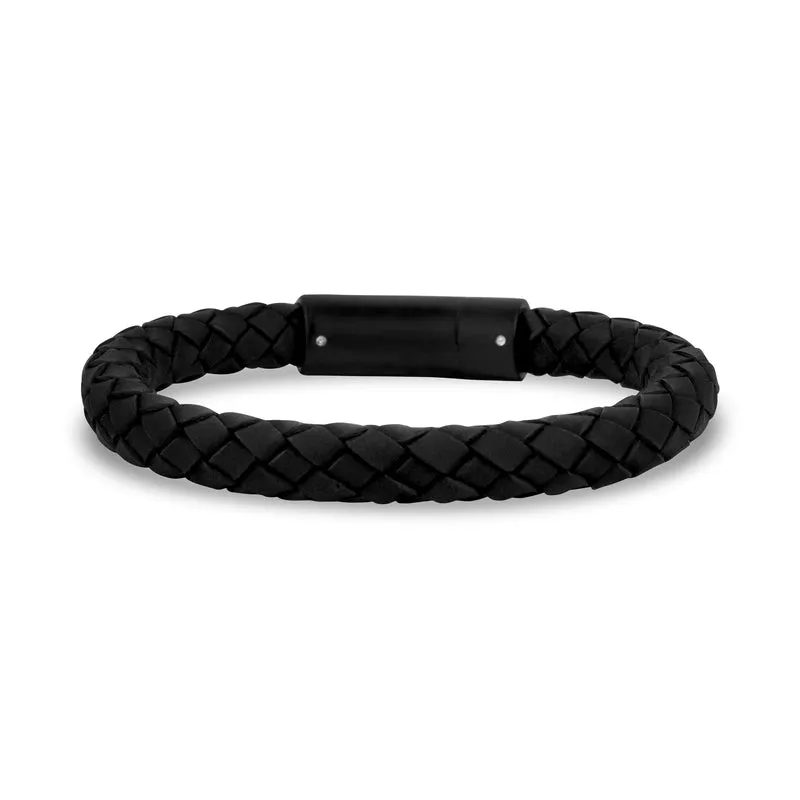 Bracelet en cuir noir | 8MM