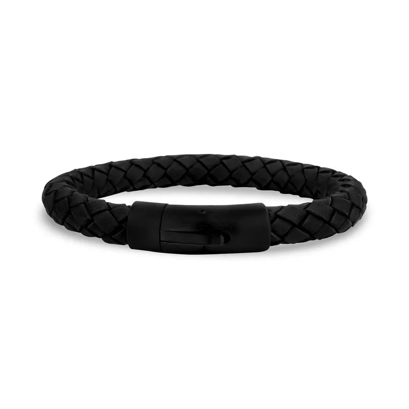 Bracelet en cuir noir | 8MM