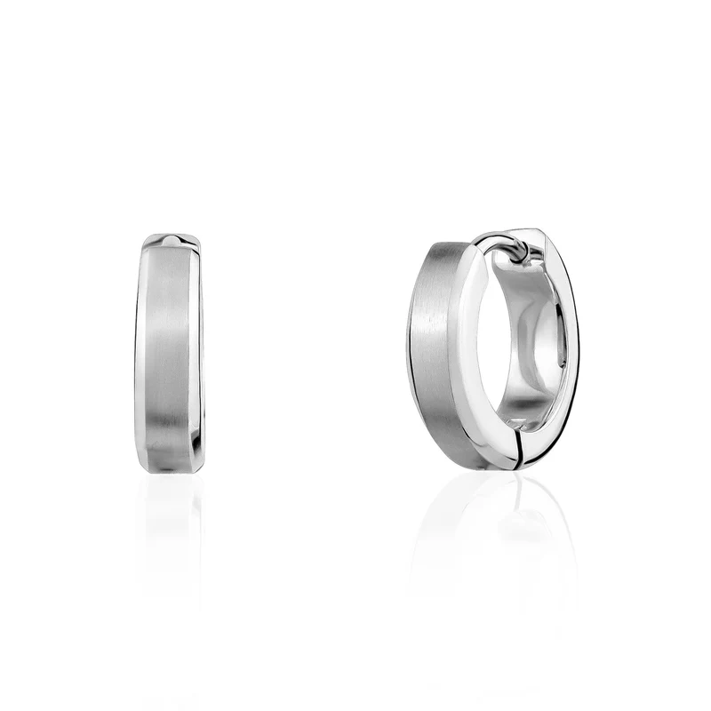 Boucles d'oreilles Huggies à bord biseauté