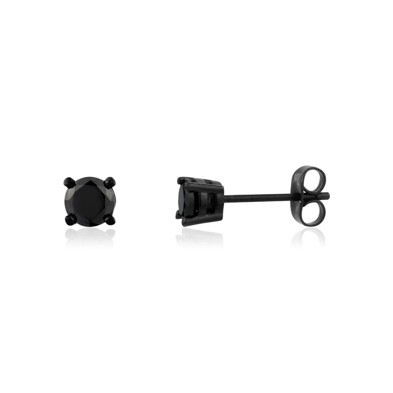 Clous d'oreilles en pierre noire | 5MM