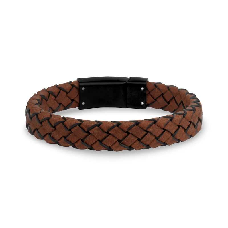 Bracelet en cuir de couleur bronze | 12MM