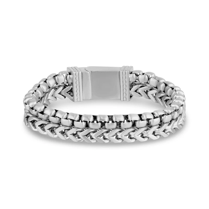 Bracelet boîte ronde + maillons Franco