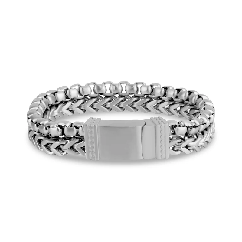 Bracelet boîte ronde + maillons Franco