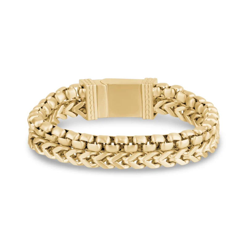 Bracelet boîte ronde + maillons Franco