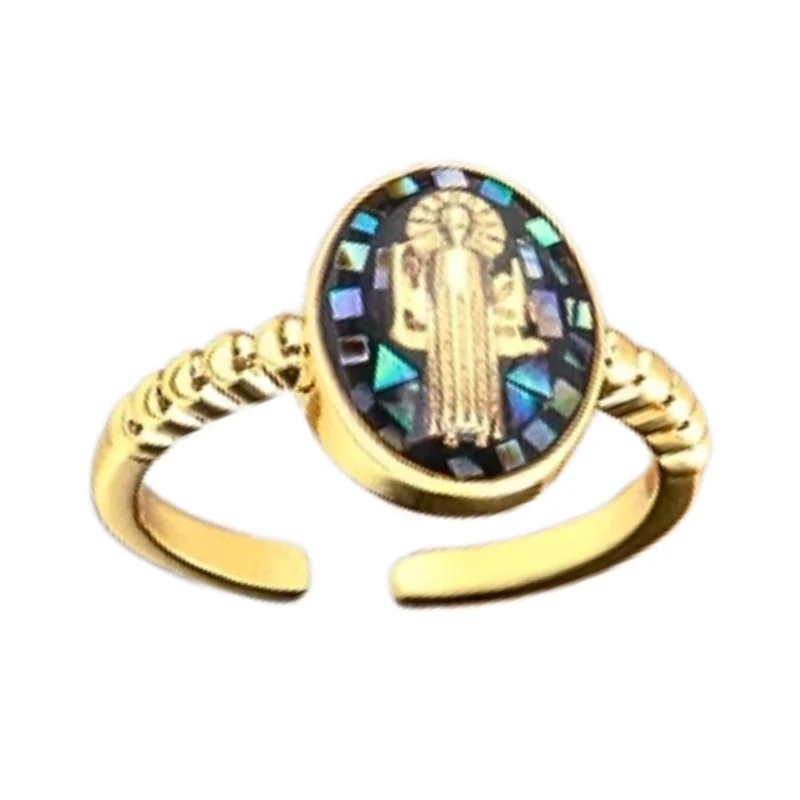 Bague Vierge Marie Paillette