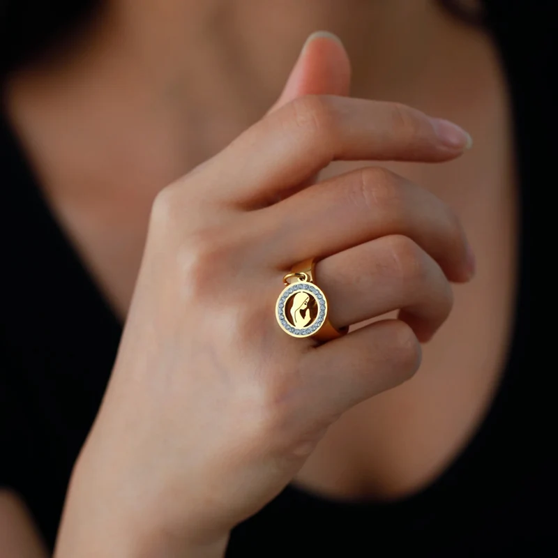 Bague Breloque Vierge Marie