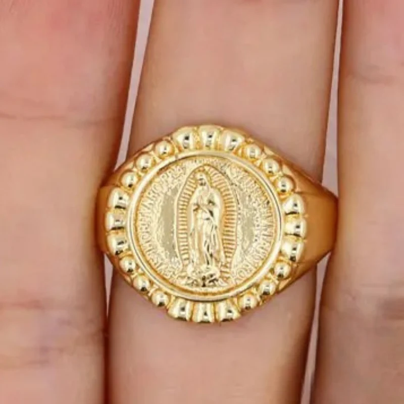 Bague Chevalière Vierge Marie