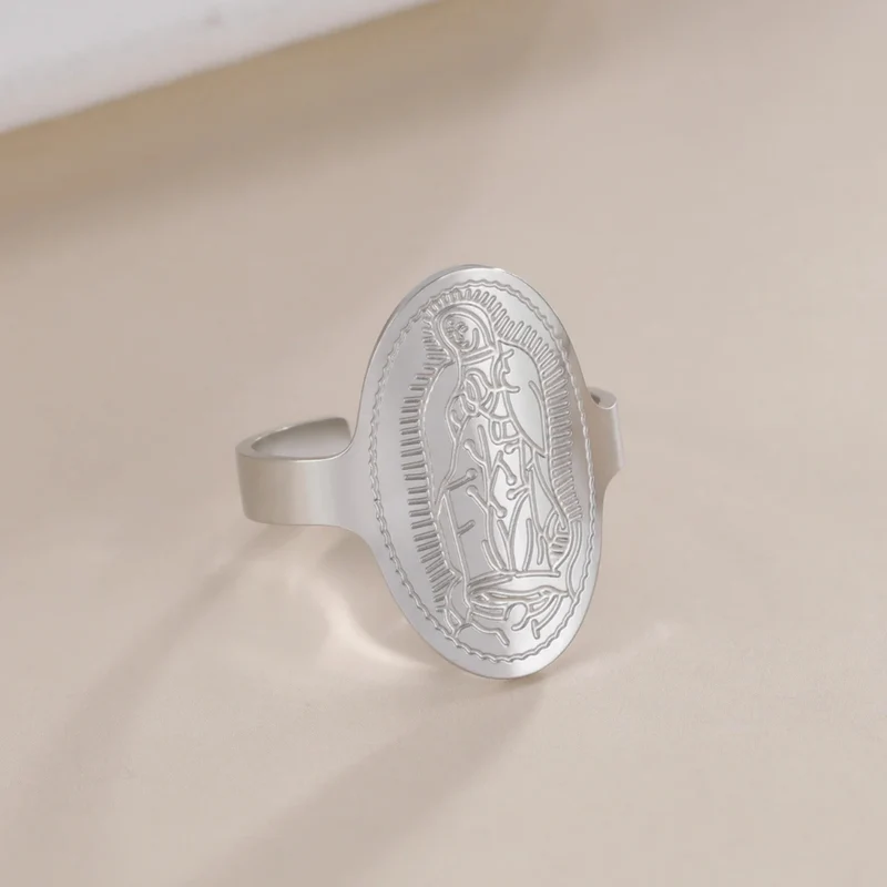 Bague Vierge Marie Acier Inoxydable
