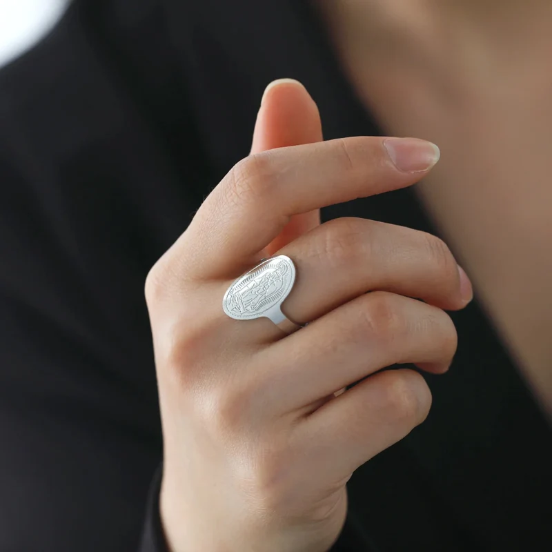 Bague Vierge Marie Acier Inoxydable