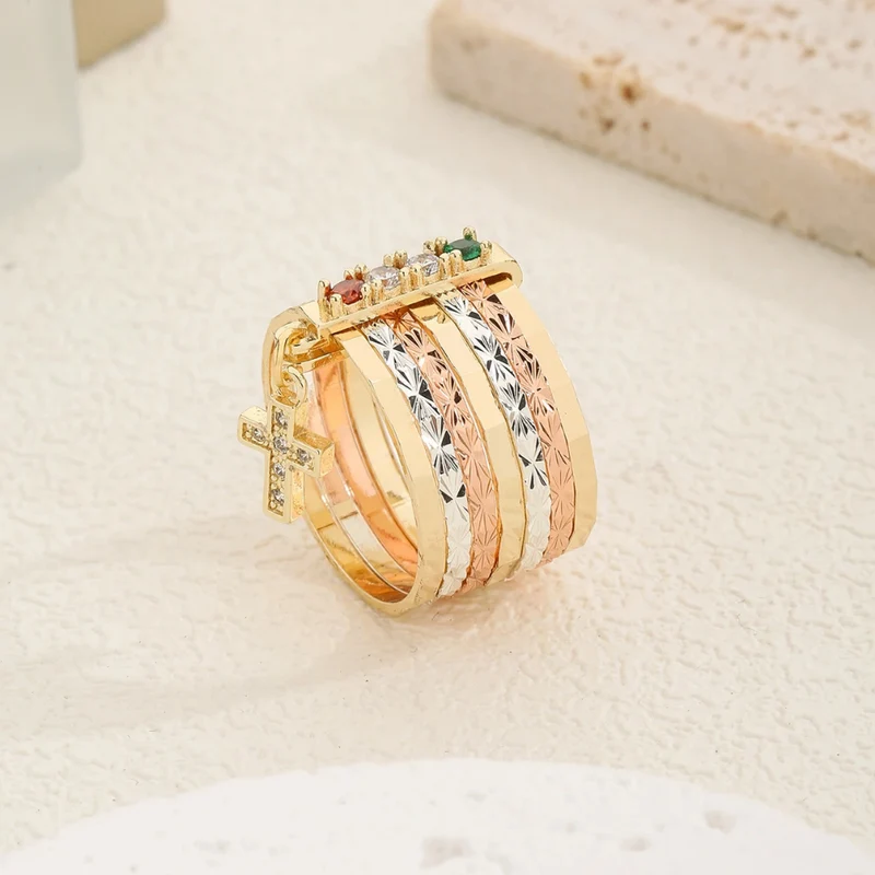 Bague Croix Tricolore