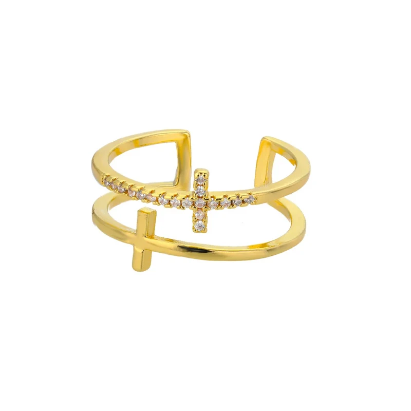 Bague Double Croix