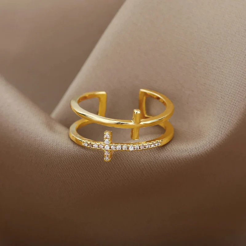 Bague Double Croix
