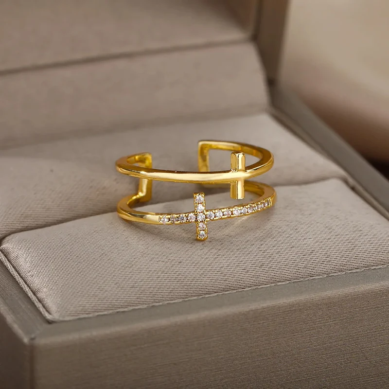 Bague Double Croix