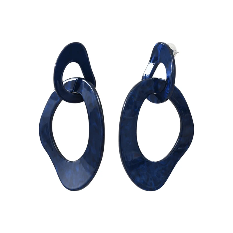 Boucles d'oreilles Acier Acétate Marine