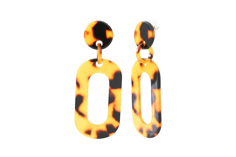 Boucles d'oreilles acier acétate écaille de tortue