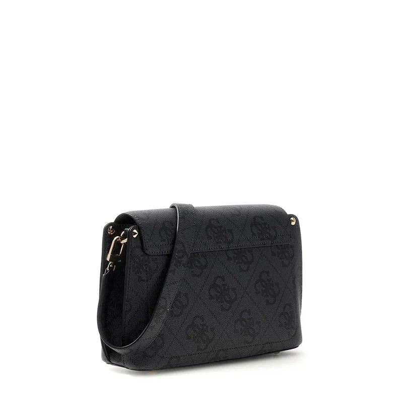 Guess Meridian II Coal Logo Flap Crossbody HWOS69-74200-CLO