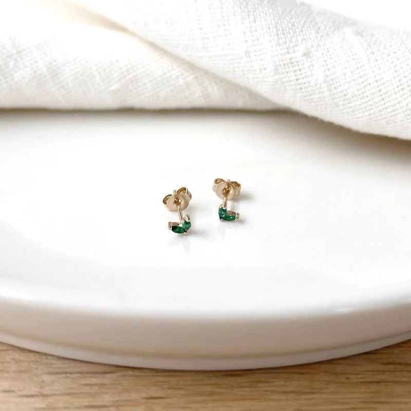 Boucles d'oreilles "Lula" vert plaqué or