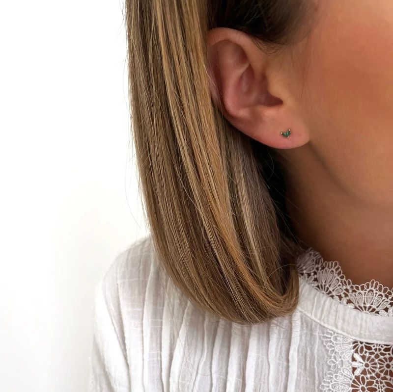 Boucles d'oreilles "Lula" vert plaqué or