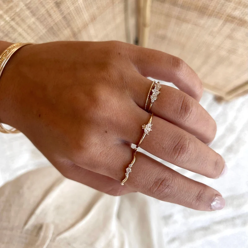 Bague "Anouck" plaqué or