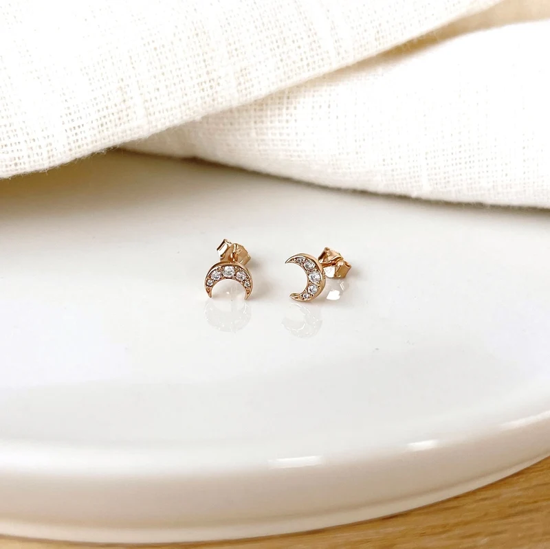 Boucles d'oreilles "Lune" plaqué or