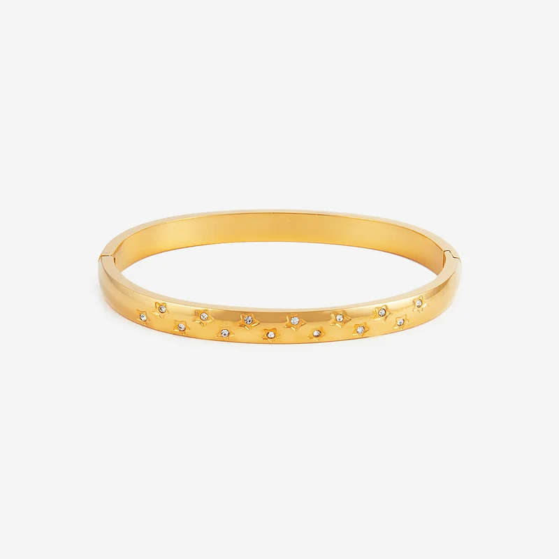 Jonc avec motif étoilé et strass
