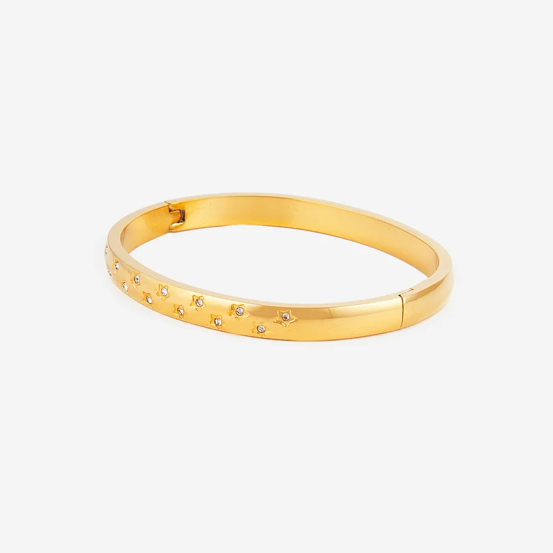 Jonc avec motif étoilé et strass