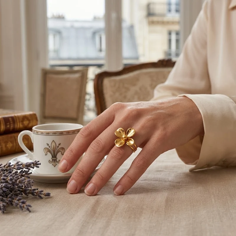 Bague fleur mignonne
