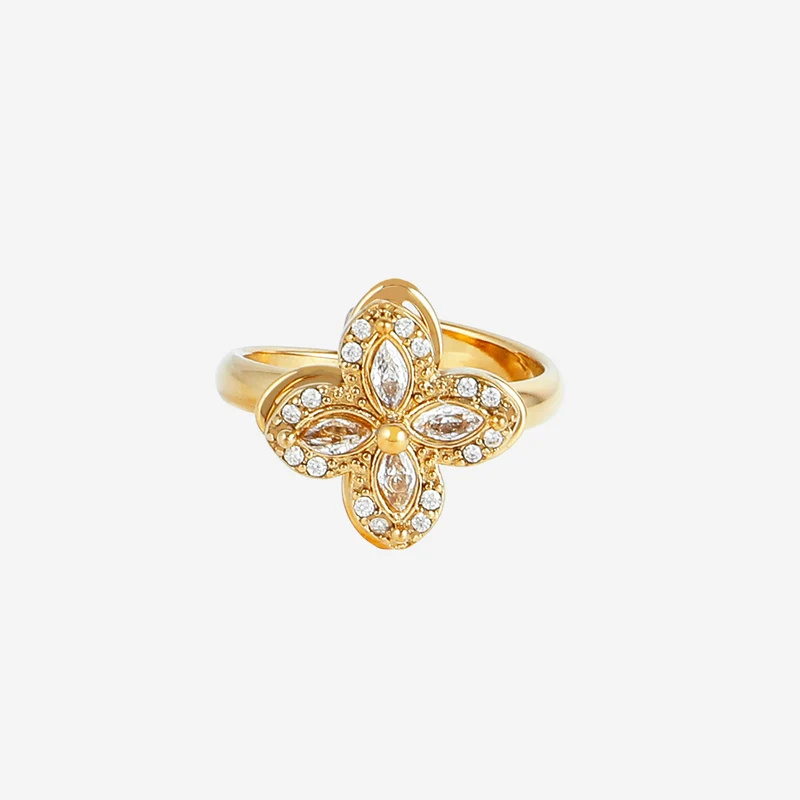 Bague rotative anti-stress trèfle