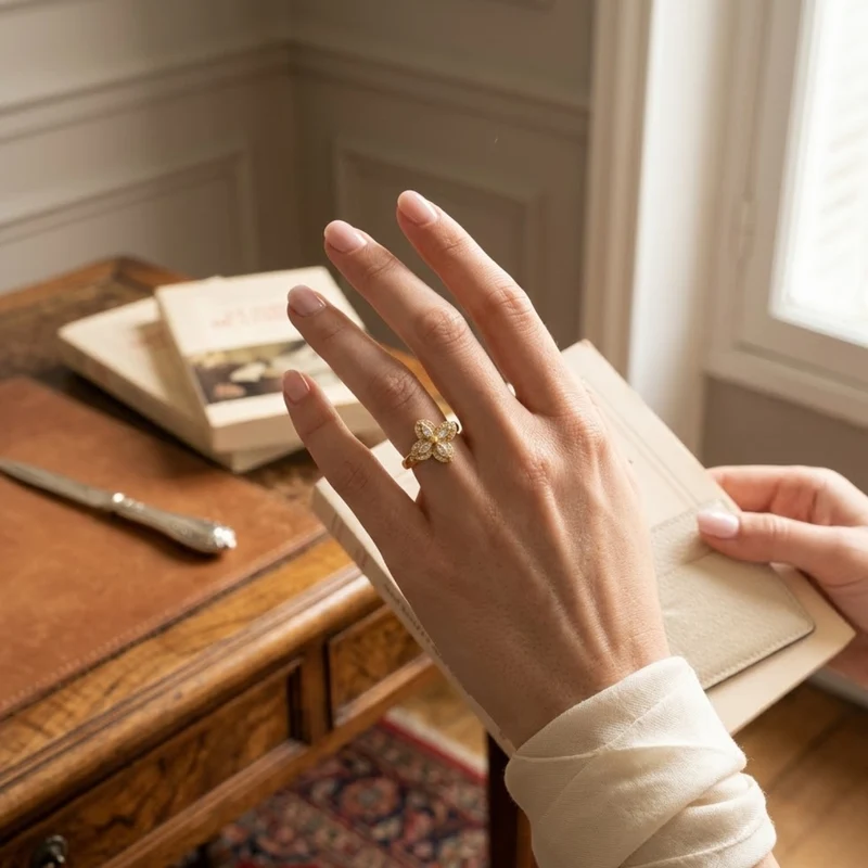 Bague rotative anti-stress trèfle