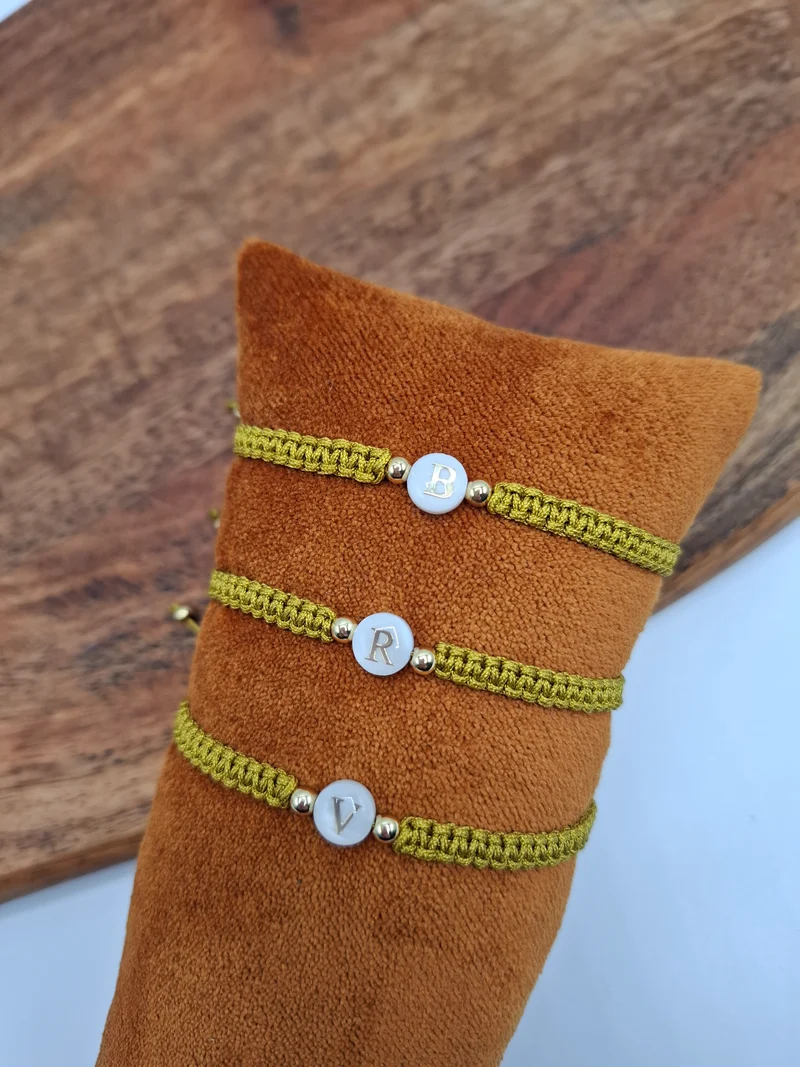 Bracelet brésilien tressé personnalisable camel