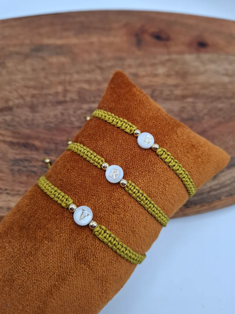 Bracelet brésilien tressé personnalisable camel