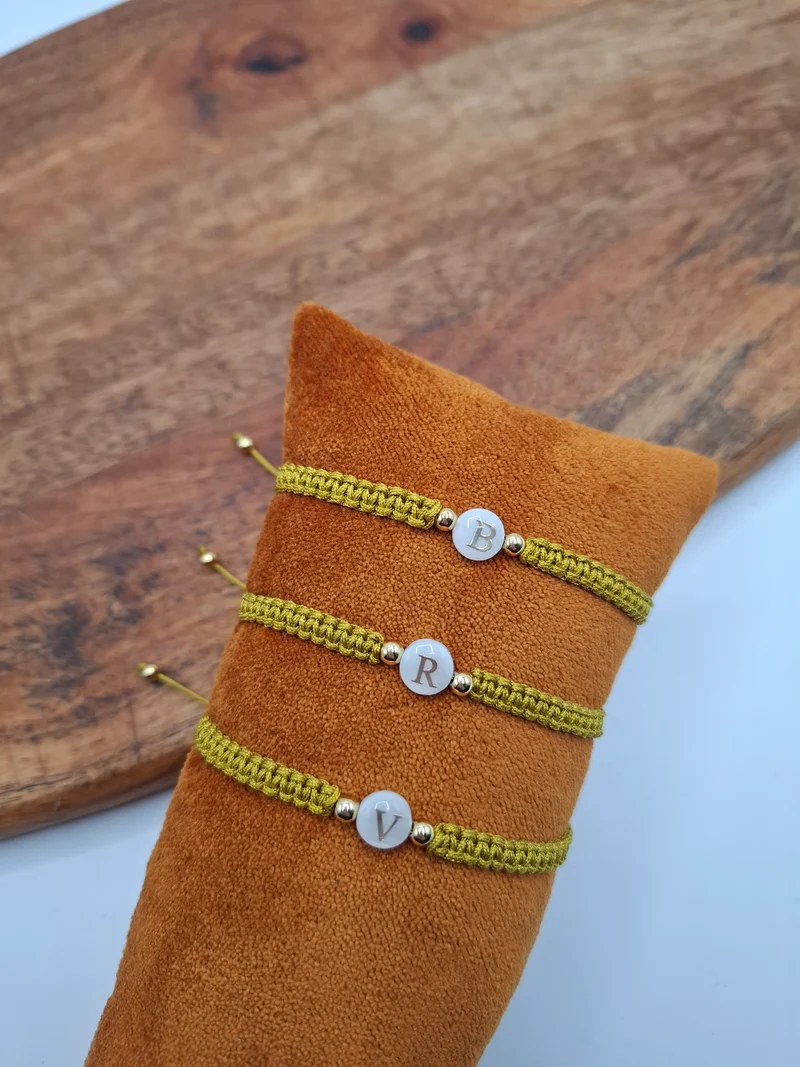 Bracelet brésilien tressé personnalisable camel