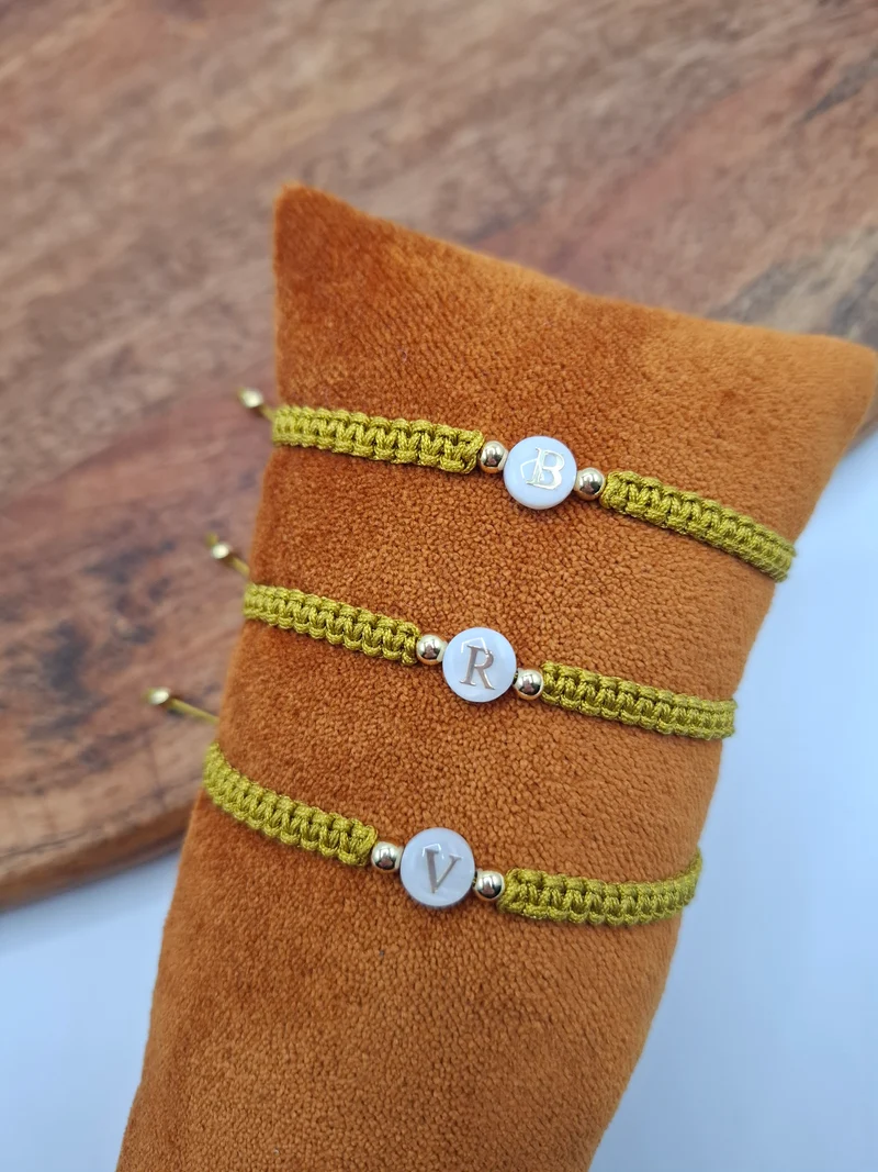 Bracelet brésilien tressé personnalisable camel