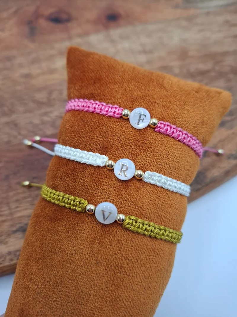 Bracelet brésilien tressé personnalisable camel