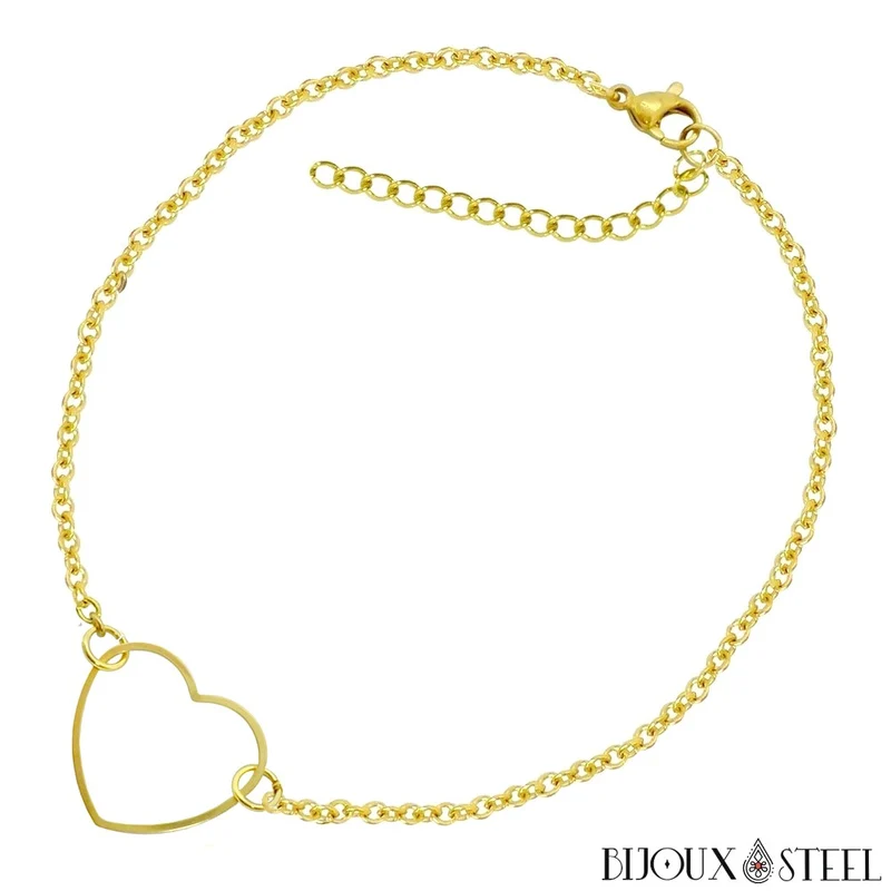 Bracelet cœur en acier inoxydable