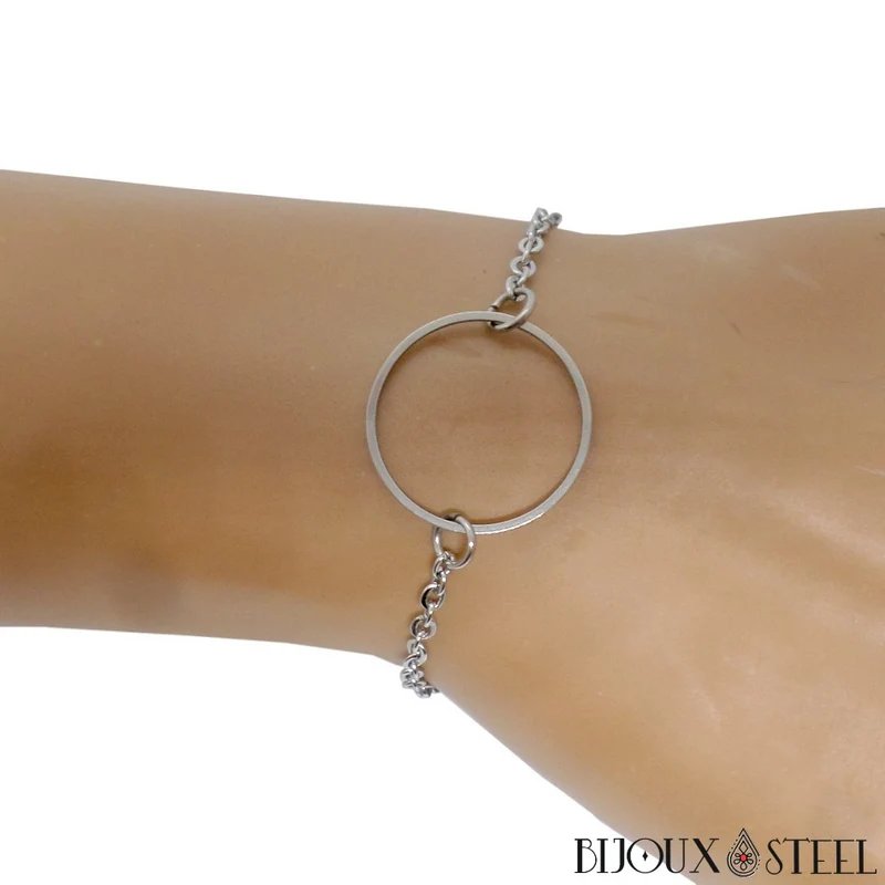 Bracelet cercle en acier inoxydable