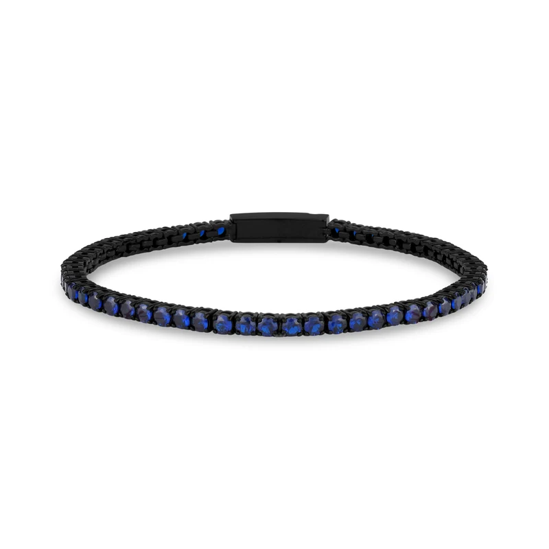 Bracelet de tennis en pierre bleue | 3mm