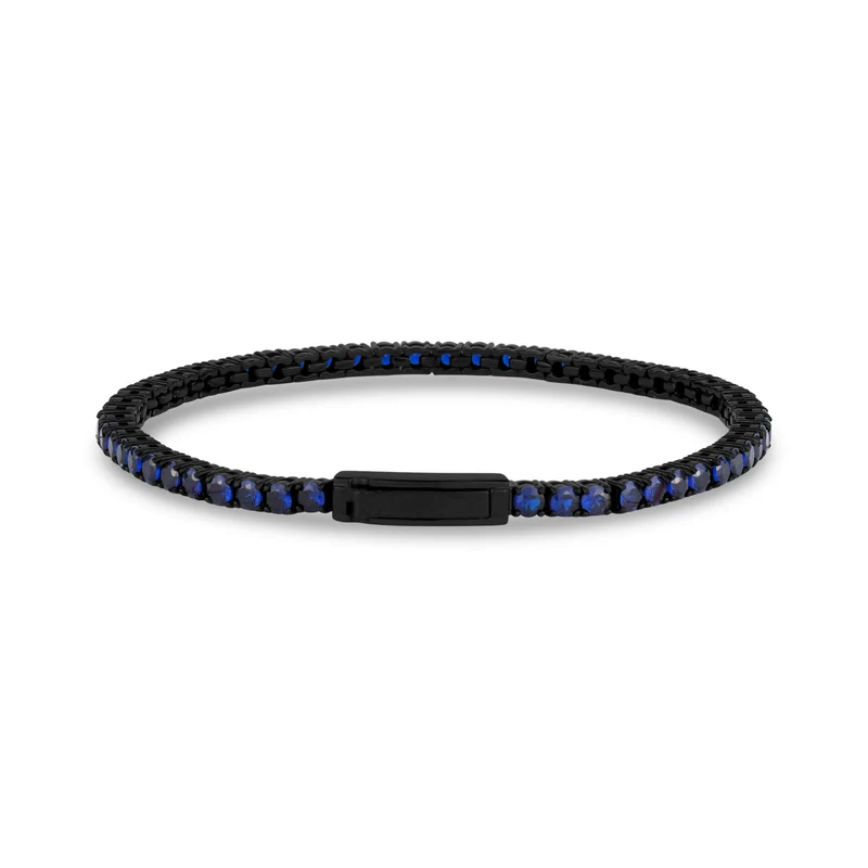Bracelet de tennis en pierre bleue | 3mm