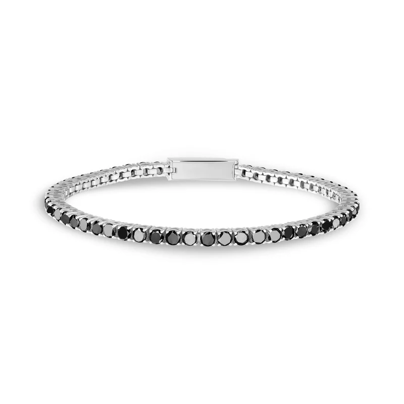 Bracelet de tennis en pierre noire | 3mm