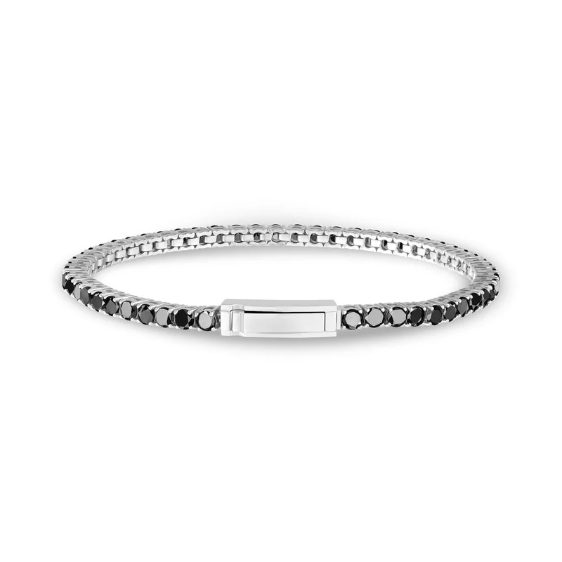 Bracelet de tennis en pierre noire | 3mm