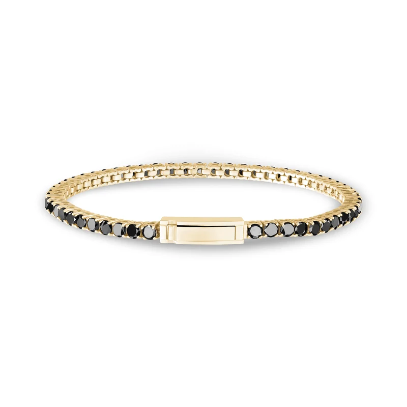 Bracelet de tennis en pierre noire | 3mm