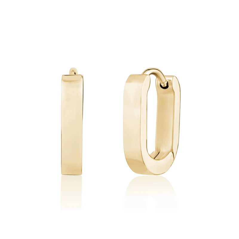 Boucles d'oreilles Huggie ovales - 17MM