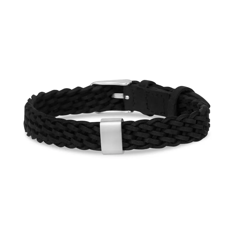 Bracelet à breloques en cuir tressé